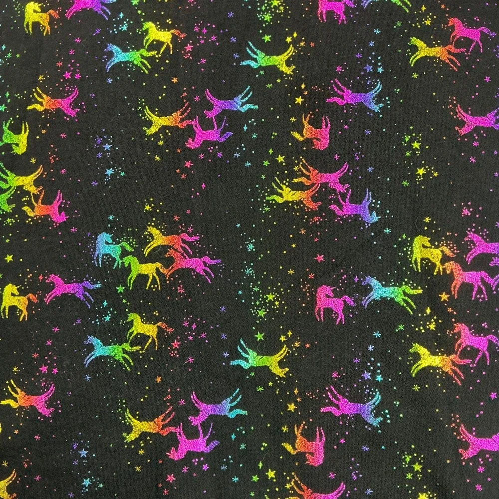 Jumping Beans Black Dress Girls 8 Rainbow Glitter Unicorn Fleece All Day Play